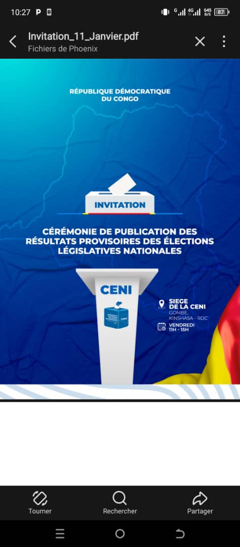 Urgent :la CENI vient de rendre publique la date de la publication des résultats des législatives.