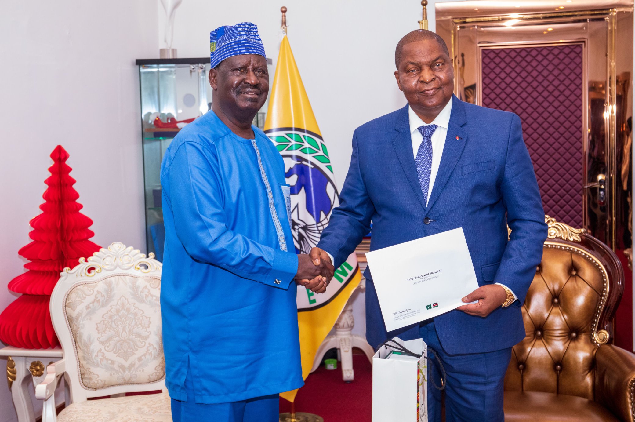 Présidence de la Commission de l’Union africaine: Raila Odinga sollicite le soutien du président centrafricain Touadéra