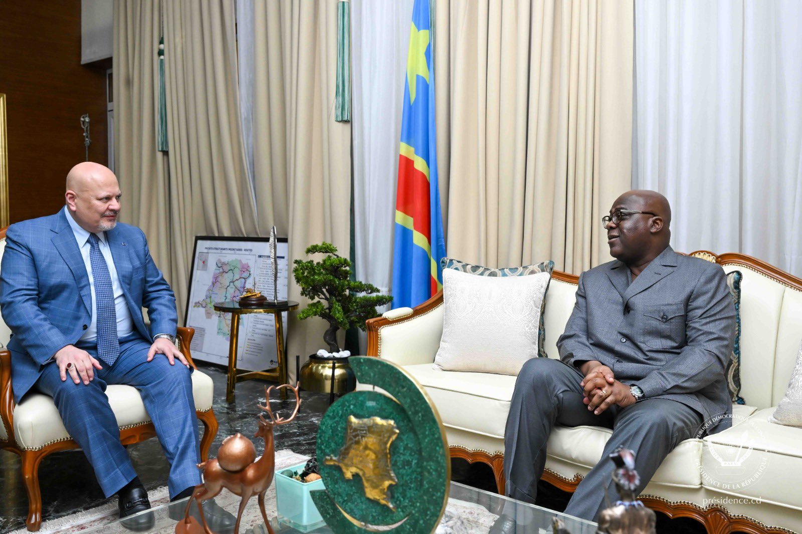 RDC : Félix Tshisekedi et Karim Khan échangent sur la crise sécuritaire et humanitaire dans l’Est du pays