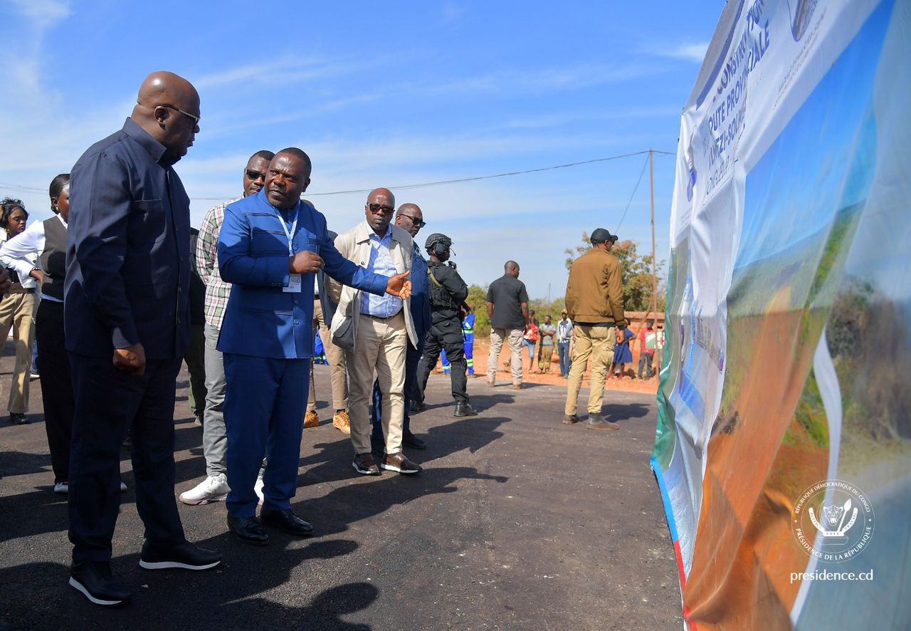 RDC-Zambie : Félix Tshisekedi en visite d’inspection sur le tronçon Kolwezi-Solwezi