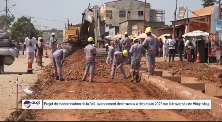 RDC : progression visible des travaux sur la RN1 à Mbuji-Mayi (ACGT)