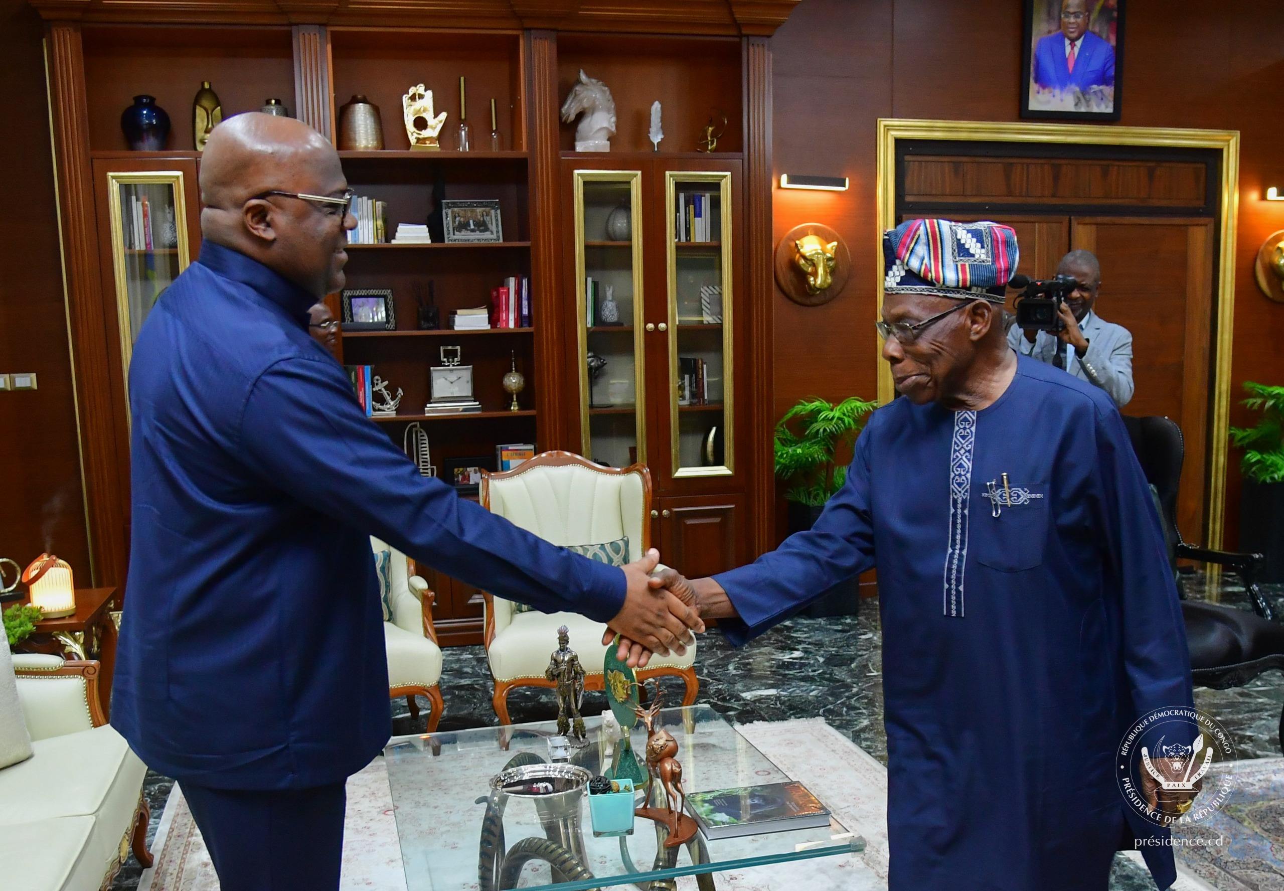 Crise sécuritaire dans l’Est : Félix Tshisekedi reçoit Olusegun Obasanjo, facilitateur de l’EAC et de la SADC