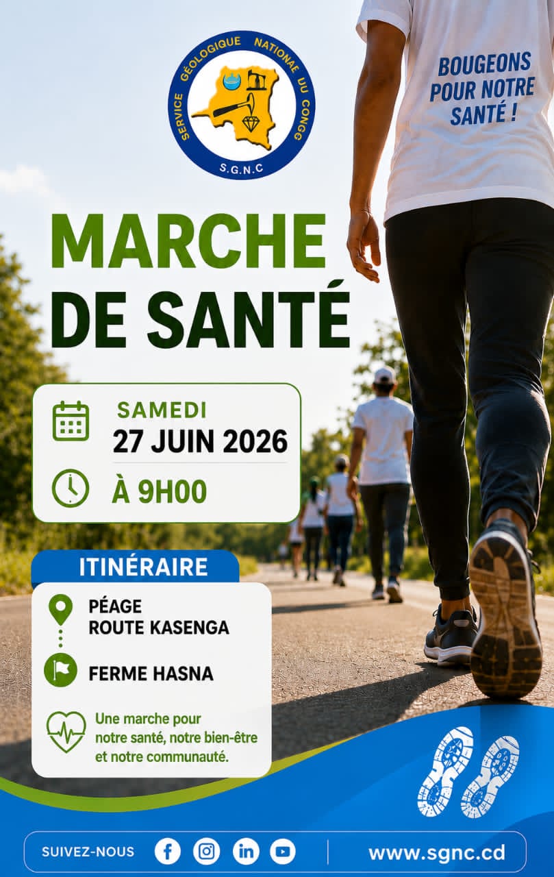 Journée de l’Indépendance : le Service Géologique National du Congo organise une grande marche de santé à Kinshasa et à Lubumbashi