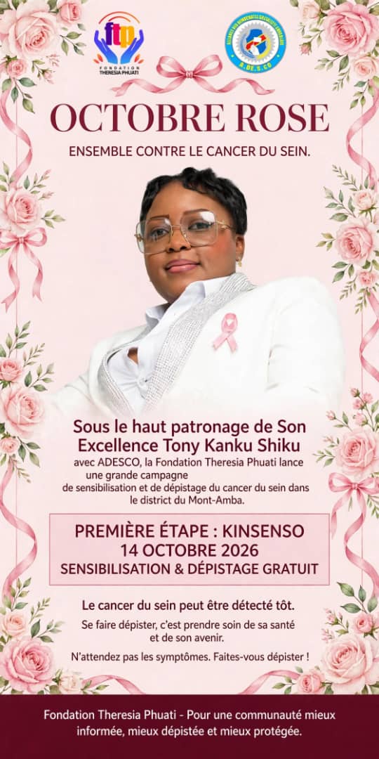 Octobre Rose : la Fondation Theresia Phuati se mobilise contre le cancer du sein à Kisenso