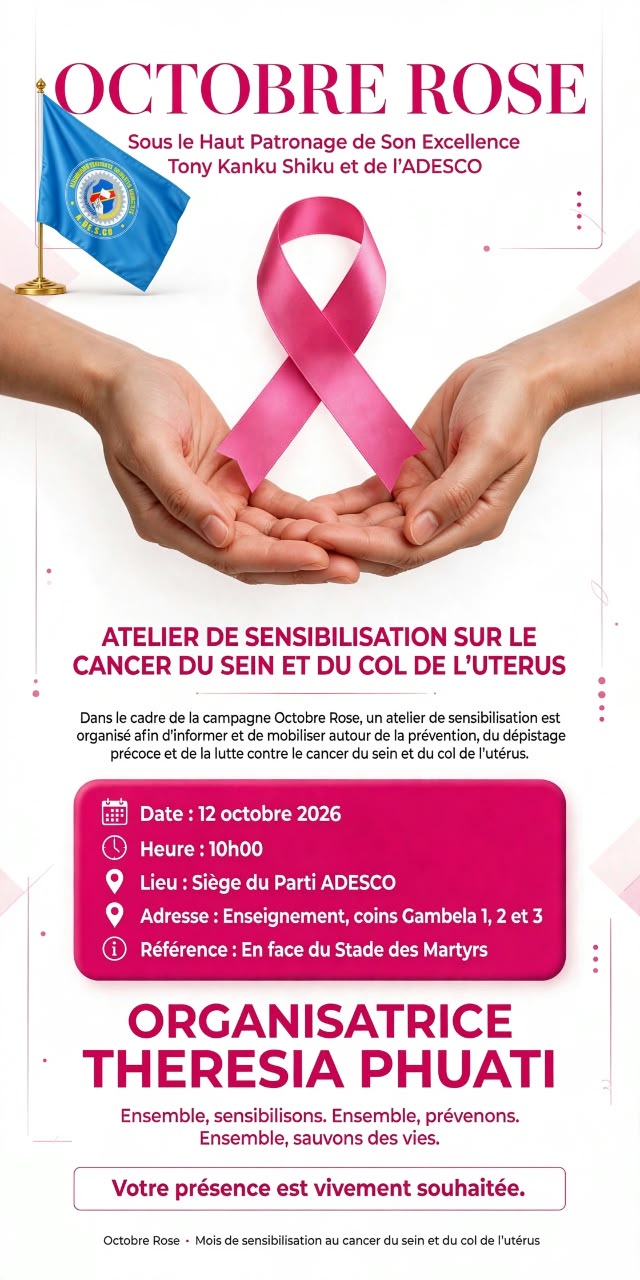 OCTOBRE ROSE : L’ADESCO MOBILISÉE POUR LA SENSIBILISATION ET LE DÉPISTAGE